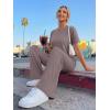 imageTrendy Queen Women 2 Piece Matching Summer Lounge Sets Clothing 2026 Short Sleeve Oversized Shirts amp Pants Travel OutfitRose Taupe