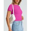imageTrendy Queen Womens Basic T Shirts Summer Tops 2026 Crop Short Sleeve Slim Fit Tee Cute Gym Workout ClothesHotpink