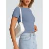 imageTrendy Queen Womens Basic T Shirts Summer Tops 2026 Crop Short Sleeve Slim Fit Tee Cute Gym Workout ClothesLightblue