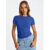 imageTrendy Queen Womens Basic T Shirts Summer Tops 2026 Crop Short Sleeve Slim Fit Tee Cute Gym Workout ClothesRoyal Blue