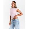 imageTrendy Queen Womens Going Out Basic Tank Tops Mock Neck Spring Clothes Sleeveless Cute Shirts Summer Y2K Sexy Outfits 2026Pink