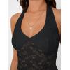 imageTrendy Queen Womens Going Out Tops Lace VNeck Sleeveless Double Lined Halter Y2K Sexy Crop Summer Fashion Tank Top 2026Black