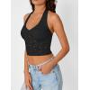 imageTrendy Queen Womens Going Out Tops Lace VNeck Sleeveless Double Lined Halter Y2K Sexy Crop Summer Fashion Tank Top 2026Black