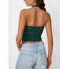 imageTrendy Queen Womens Going Out Tops Lace VNeck Sleeveless Double Lined Halter Y2K Sexy Crop Summer Fashion Tank Top 2026Green