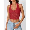 imageTrendy Queen Womens Going Out Tops Lace VNeck Sleeveless Double Lined Halter Y2K Sexy Crop Summer Fashion Tank Top 2026Red