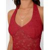 imageTrendy Queen Womens Going Out Tops Lace VNeck Sleeveless Double Lined Halter Y2K Sexy Crop Summer Fashion Tank Top 2026Red