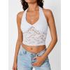 imageTrendy Queen Womens Going Out Tops Lace VNeck Sleeveless Double Lined Halter Y2K Sexy Crop Summer Fashion Tank Top 2026White