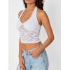 imageTrendy Queen Womens Going Out Tops Lace VNeck Sleeveless Double Lined Halter Y2K Sexy Crop Summer Fashion Tank Top 2026White