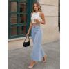 imageTrendy Queen Womens High Waisted Straight Wide Leg JeansLight Blue