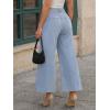 imageTrendy Queen Womens High Waisted Straight Wide Leg JeansLight Blue