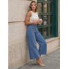 imageTrendy Queen Womens High Waisted Wide Leg Jeans Stretchy Barrel Baggy Denim Ankle Cropped Pants Raw HemBlue