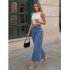 imageTrendy Queen Womens High Waisted Wide Leg Jeans Stretchy Barrel Baggy Denim Ankle Cropped Pants Raw HemBlue