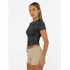 imageTrendy Queen Womens Short Sleeve T Shirts Summer Crop Tops Basic Slim Fit Gym Workout Y2k ClothesBlack Dots