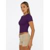 imageTrendy Queen Womens Short Sleeve T Shirts Summer Crop Tops Basic Slim Fit Gym Workout Y2k ClothesDeep Purple