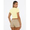 imageTrendy Queen Womens Short Sleeve T Shirts Summer Crop Tops Basic Slim Fit Gym Workout Y2k ClothesLight Yellow