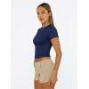 imageTrendy Queen Womens Short Sleeve T Shirts Summer Crop Tops Basic Slim Fit Gym Workout Y2k ClothesNavy Blue