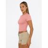 imageTrendy Queen Womens Short Sleeve T Shirts Summer Crop Tops Basic Slim Fit Gym Workout Y2k ClothesPeach Pink