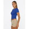 imageTrendy Queen Womens Short Sleeve T Shirts Summer Crop Tops Basic Slim Fit Gym Workout Y2k ClothesRoyal Blue