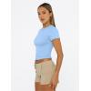 imageTrendy Queen Womens Short Sleeve T Shirts Summer Crop Tops Basic Slim Fit Gym Workout Y2k ClothesSky Blue
