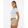 imageTrendy Queen Womens Short Sleeve T Shirts Summer Crop Tops Basic Slim Fit Gym Workout Y2k ClothesWhite Dots