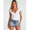 imageTrendy Queen Womens Summer VNeck Backless Cute Tops Going Out Sexy Slim TShirts Y2K Clothes Corset Spring Outfits 2026White