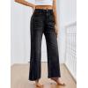 imageTrendy Queen Womens Wide Leg Jeans Relaxed Loose Straight Leg with Raw Hem Comfort Denim PantsBlack
