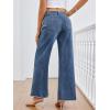 imageTrendy Queen Womens Wide Leg Jeans Relaxed Loose Straight Leg with Raw Hem Comfort Denim PantsBlue