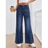 imageTrendy Queen Womens Wide Leg Jeans Relaxed Loose Straight Leg with Raw Hem Comfort Denim PantsBluing
