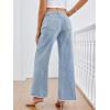 imageTrendy Queen Womens Wide Leg Jeans Relaxed Loose Straight Leg with Raw Hem Comfort Denim PantsLight Blue