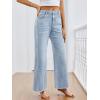 imageTrendy Queen Womens Wide Leg Jeans Relaxed Loose Straight Leg with Raw Hem Comfort Denim PantsLight Blue