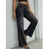 imageTrendy Queen Womens Wide Leg Jeans Stretchy High Waisted Straight Leg with Raw Hem Baggy Denim PantsBlack
