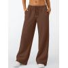 imageTrendy Queen Womens Wide Leg Sweatpants Baggy Drawstring Low Rise Lounge Pants 2026 Fall Joggers with PocketsBrown