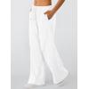 imageTrendy Queen Womens Wide Leg Sweatpants Baggy Drawstring Low Rise Lounge Pants 2026 Fall Joggers with PocketsWhite