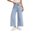 imageTrendy Queen Womens High Waisted Straight Wide Leg JeansLight Blue