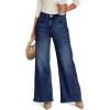 imageTrendy Queen Womens Wide Leg Jeans Relaxed Loose Straight Leg with Raw Hem Comfort Denim PantsBluing