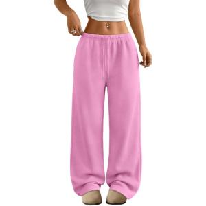 imageTrendy Queen Womens Wide Leg Sweatpants Baggy Drawstring Low Rise Lounge Pants 2026 Fall Joggers with PocketsPink
