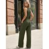 imageTrendy Queen Womens 2 Piece Summer Lounge Sets Butter Soft Tank Top amp High Waisted Wide Leg Pants with PocketsArmy Green