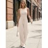 imageTrendy Queen Womens 2 Piece Summer Lounge Sets Butter Soft Tank Top amp High Waisted Wide Leg Pants with PocketsBeige