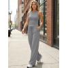 imageTrendy Queen Womens 2 Piece Summer Lounge Sets Butter Soft Tank Top amp High Waisted Wide Leg Pants with PocketsGrey
