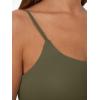 imageTrendy Queen Double Lined Adjustable Spaghetti Strap Tank Top for Women Cute Summer Basic Crop Top for Teen Workout Going OutArmygreen