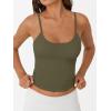 imageTrendy Queen Double Lined Adjustable Spaghetti Strap Tank Top for Women Cute Summer Basic Crop Top for Teen Workout Going OutArmygreen