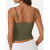 imageTrendy Queen Double Lined Adjustable Spaghetti Strap Tank Top for Women Cute Summer Basic Crop Top for Teen Workout Going OutArmygreen