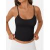 imageTrendy Queen Double Lined Adjustable Spaghetti Strap Tank Top for Women Cute Summer Basic Crop Top for Teen Workout Going OutBlack