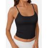 imageTrendy Queen Double Lined Adjustable Spaghetti Strap Tank Top for Women Cute Summer Basic Crop Top for Teen Workout Going OutBlack