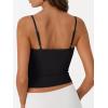 imageTrendy Queen Double Lined Adjustable Spaghetti Strap Tank Top for Women Cute Summer Basic Crop Top for Teen Workout Going OutBlack