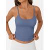 imageTrendy Queen Double Lined Adjustable Spaghetti Strap Tank Top for Women Cute Summer Basic Crop Top for Teen Workout Going OutBlue