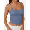imageTrendy Queen Double Lined Adjustable Spaghetti Strap Tank Top for Women Cute Summer Basic Crop Top for Teen Workout Going OutBlue