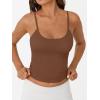 imageTrendy Queen Double Lined Adjustable Spaghetti Strap Tank Top for Women Cute Summer Basic Crop Top for Teen Workout Going OutBrown
