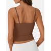 imageTrendy Queen Double Lined Adjustable Spaghetti Strap Tank Top for Women Cute Summer Basic Crop Top for Teen Workout Going OutBrown