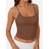 imageTrendy Queen Double Lined Adjustable Spaghetti Strap Tank Top for Women Cute Summer Basic Crop Top for Teen Workout Going OutBrown
